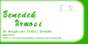 benedek urmosi business card