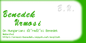 benedek urmosi business card